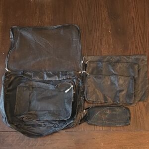 Black Travel Organizer 6pc Set